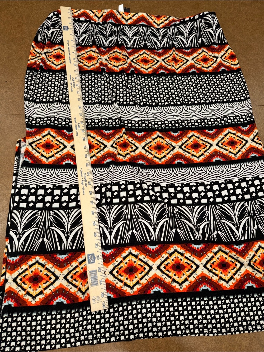 Lane Bryant Black Draped Top w/ Abstract Orange/ Black Skirt Set-See  ALL Photos - Picture 9 of 10